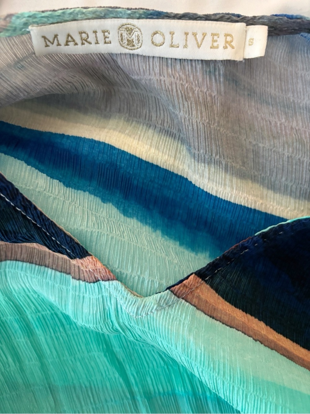 Marie Oliver Luciana Sante Fe Stripe Silk Gauze Maxi Dress Small Resortwear - Picture 7 of 8